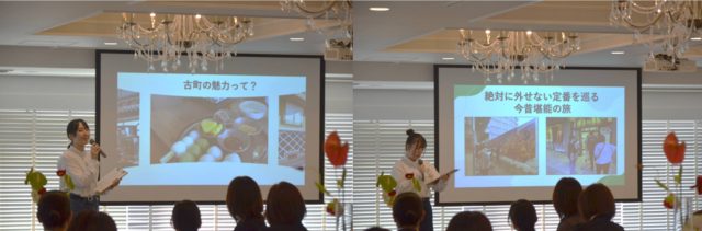 国際ホテル・ブライダル専門学校の学生が実習を行っている様子
