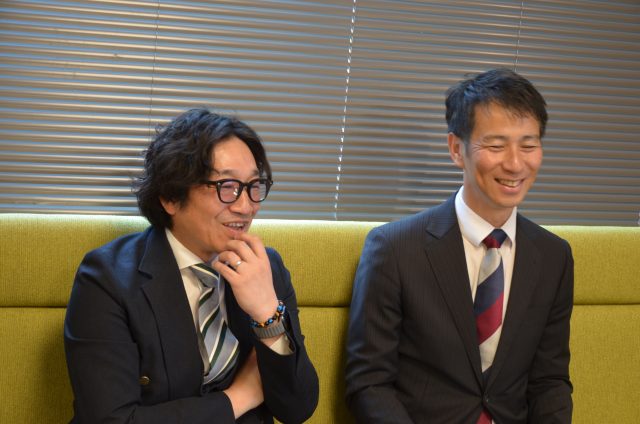愛宕福祉会 人事部 部長 馬込正利さんとアップルスポーツカレッジ 教務部長 鹿間宏海さん