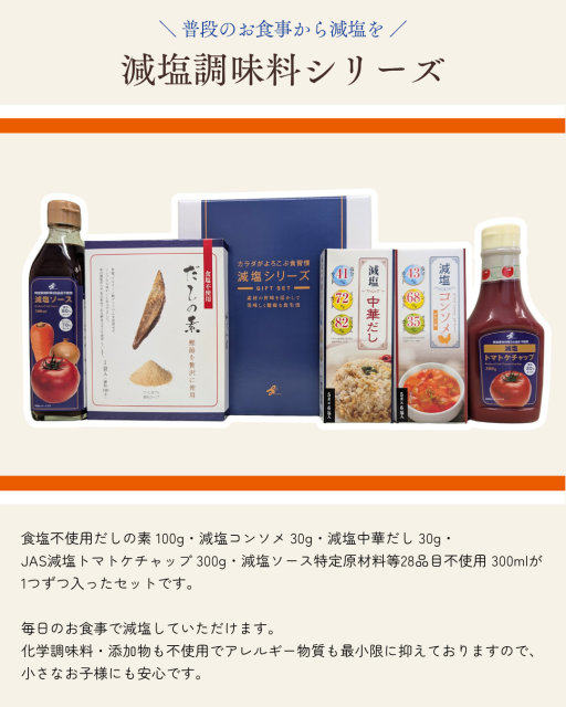 ライフプロモートの減塩調味料セットの説明画像